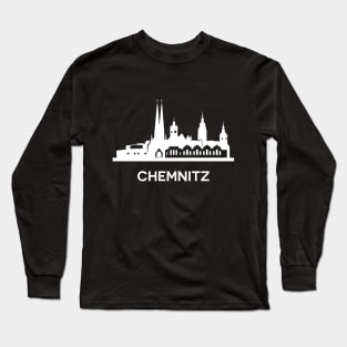 Chemnitz City Skyline, white Long Sleeve T-Shirt